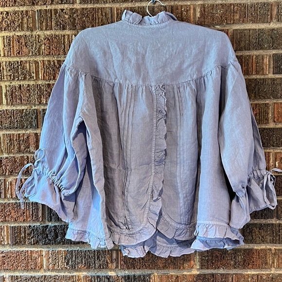 Beautiful Linen Ruffle Shirt - Picture 4 of 4